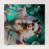 スチームパンクビクトリアン未来的グリーンダンサー ジグソーパズル (横)