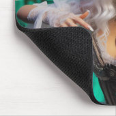 スチームパンクビクトリアン未来的グリーンダンサー マウスパッド (コーナー)