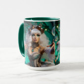 スチームパンクビクトリアン未来的グリーンダンサー マグカップ (正面左)