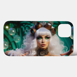 スチームパンクビクトリアン未来的グリーンダンサー iPhone 13ケース