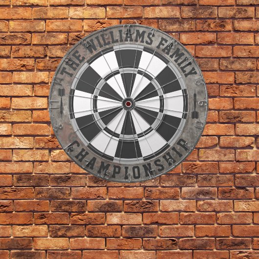 スチームパンクファミリーパーソナライズされた名 ダーツボード