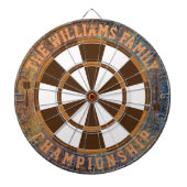 スチームパンクファミリーパーソナライズされた名 ダーツボード (正面)