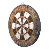 スチームパンクファミリーパーソナライズされた名 ダーツボード (正面右)