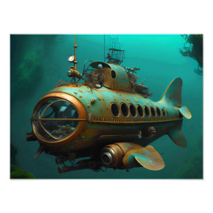 スチームパンクファンタジー潜水艦 フォトプリント