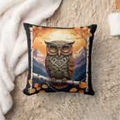 スチームパンクフクロウと満月山ベイカー， WA クッション (ブランケット)