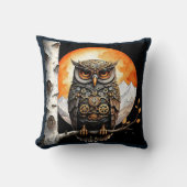 スチームパンクフクロウと満月山ベイカー， WA クッション (正面)