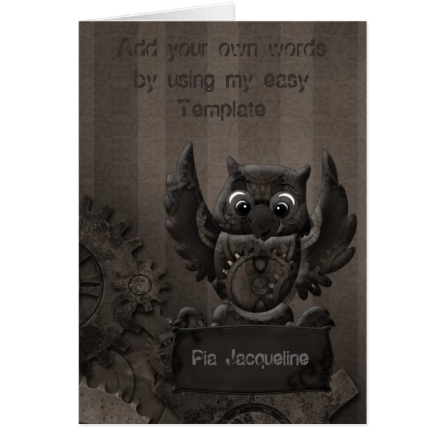 スチームパンクフクロウカード (正面)