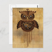 スチームパンクフクロウヴィンテージスタイルはがき ポストカード (正面/裏面)