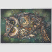スチームパンクフクロウ1デクページ紙 薄葉紙 (正面)