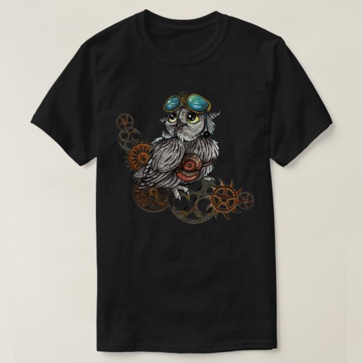 スチームパンクフクロウ1 Tシャツ (デザイン正面)