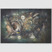 スチームパンクフクロウ3デクページ紙 薄葉紙 (正面)