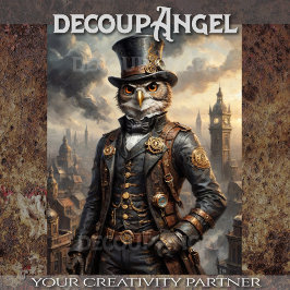 スチームパンクフクロウ – デコページ –  薄葉紙