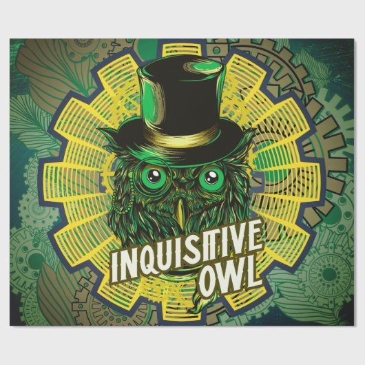 スチームパンクフクロウ ラッピングペーパー (フラット)