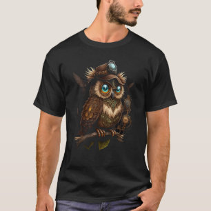 スチームパンクフクロウ Tシャツ