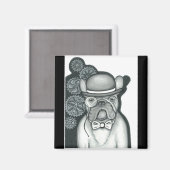 スチームパンクフランスのブルドッグ磁石 マグネット (正面/裏面)