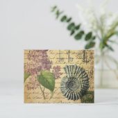 スチームパンクフランスの鍵植物紫薄紫 ポストカード (スタンド正面)