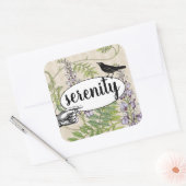 スチームパンクフローラブラックバードバーンドバーウッドグレイン スクエアシール (封筒)