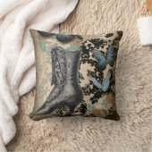 スチームパンクフローラ蝶ヴィンテージビクトリアン靴 クッション (ブランケット)