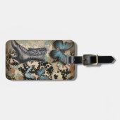 スチームパンクフローラ蝶ヴィンテージビクトリアン靴 ラゲッジタグ (正面横)