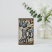 スチームパンクフローラ蝶ヴィンテージビクトリアン靴 名刺 (スタンド正面)