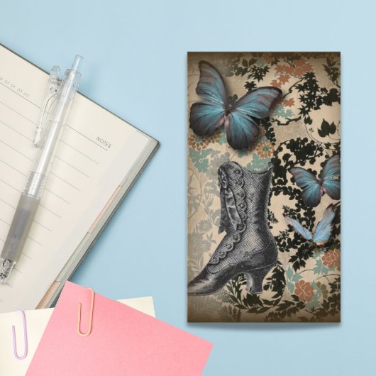 スチームパンクフローラ蝶ヴィンテージビクトリアン靴 名刺