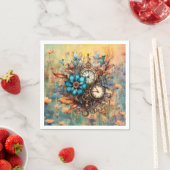 スチームパンクフローラ装飾品 スタンダードカクテルナプキン (インサイチュ)