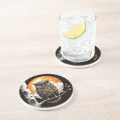 スチームパンクブルーアイドフクロウと満月 コースター (側面)