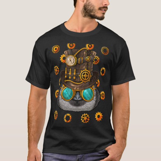 スチームパンクペンギン中世ビクトリアン蒸気動力 Tシャツ (正面)