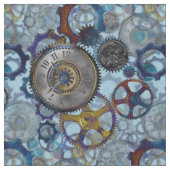 スチームパンクホイールギアコグは顔パターンを見る ファブリック (クローズアップ)