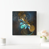 スチームパンクホタル スクエア壁時計 (ホーム)