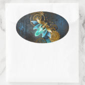 スチームパンクホタル 楕円形シール (バッグ)