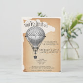 スチームパンクホットエアバルーン披露宴結婚パーティー 招待状 (スタンド正面)