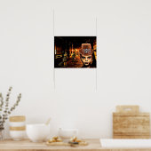 スチームパンクボーイ及びロボットドッグオリジナルサイエンスフィクションファンタジー ポスター (キッチン)