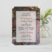 スチームパンクポケットウォッチ結婚式招待状 招待状 (スタンド正面)