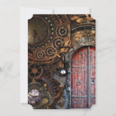 スチームパンクポケットウォッチ結婚式招待状 招待状 (裏面)