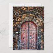 スチームパンクポケットウォッチ結婚式招待状 招待状 (裏面)