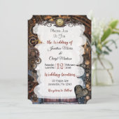 スチームパンクポケットウォッチ結婚式招待状 招待状 (スタンド正面)