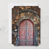 スチームパンクポケットウォッチ結婚式招待状 招待状 (裏面)