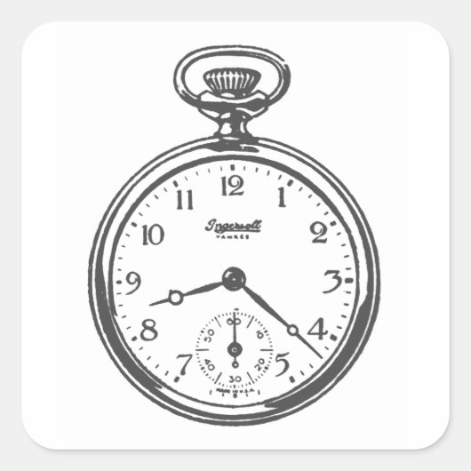 スチームパンクポケットウォッチ スクエアシール (正面)