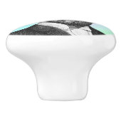 スチームパンクマンオンティール(緑がかった色)グリーンパープルカスタム文字 セラミックノブ (側面)