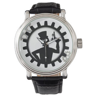 スチームパンクマンホールディングガンギア時計 腕時計
