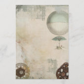 スチームパンクメカニカルトンボヴィンテージスクラップブック 招待状 (裏面)