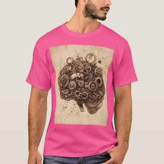 スチームパンクメカニカルブレインアートデザイン Tシャツ