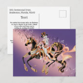 スチームパンクメカニカルホース&レディーパープルポストカード ポストカード (正面/裏面)