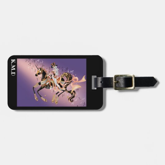 スチームパンクメカニカルホース&レディーラゲッジタグ ラゲッジタグ (正面横)