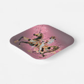 スチームパンクメカニカルホース&レディ紙プレート ペーパープレート (傾斜あり)