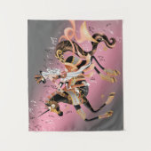 スチームパンクメカニカルホース&レディ タペストリー (正面)