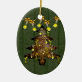 スチームパンクメタルツリーカスタマイズ可能オーナメント セラミックオーナメント (正面)