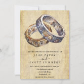 スチームパンクモダンリングや輪ミニマル 招待状 (正面)