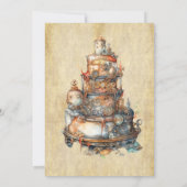 スチームパンクモダンリングや輪ミニマル 招待状 (裏面)